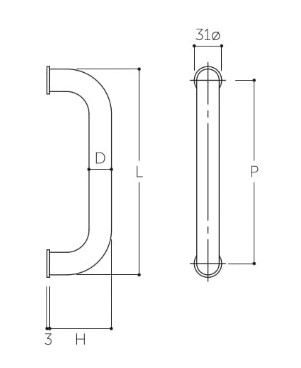 L：300mm、P：275mm、H：70mm、D：φ25mm