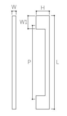 L：224mm、P：192mm、H：27mm、W：8mm、W1：25mm