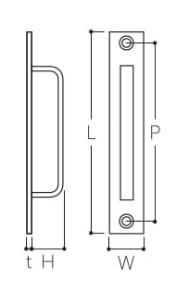 L：150mm、P：132mm、H：23mm、W：22mm、t：2mm