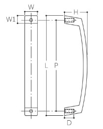 L：106mm、P：96mm、H：24mm、W：13.5mm、W1：8mm、D：8mm