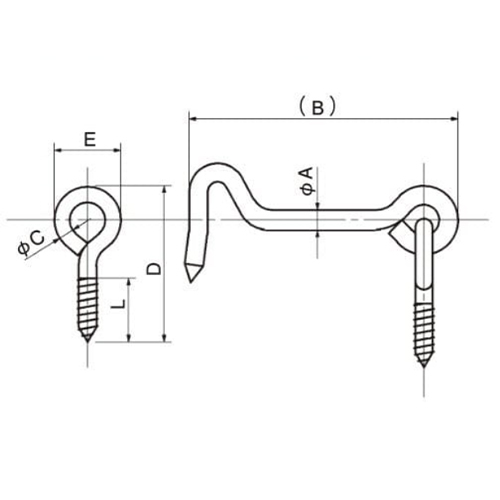 A:3.9mm　　　B：100㎜　　　C：3.5㎜\nD：31㎜　　　E:12.5mm　　　L：15㎜