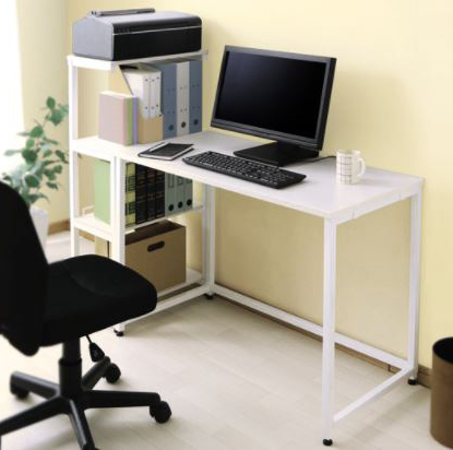 EA954HC-127｜1300x500x1080mm ワークデスク(ﾗｯｸ付/白)のページ -