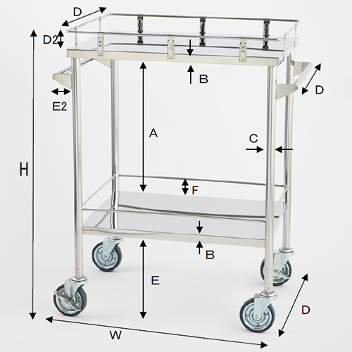W：600㎜　　　D：450㎜　　　H：860㎜\nA：500㎜　　　B：25㎜　　　C:25㎜\nD2：50㎜　　　E：250㎜\nE2：60㎜　　　F：50㎜