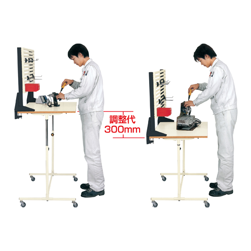 小さな商品でも、大きな商品でも姿勢を変えずに作業ができるので、疲労も軽減し作業効率が上がります。