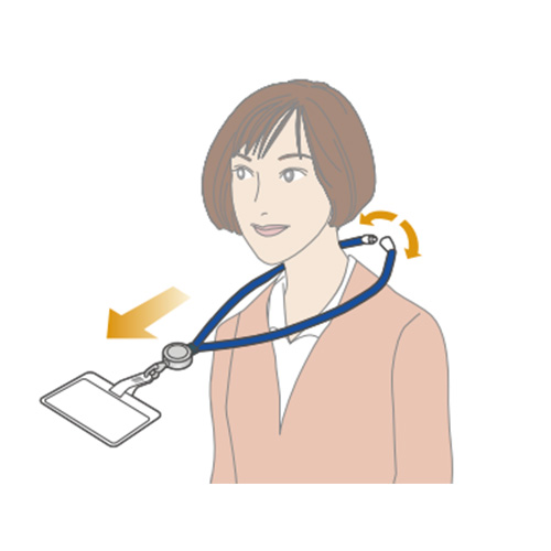 要以上の力で引っ張られるとセパレートパーツが2つに分かれ、紐が首から外れます。