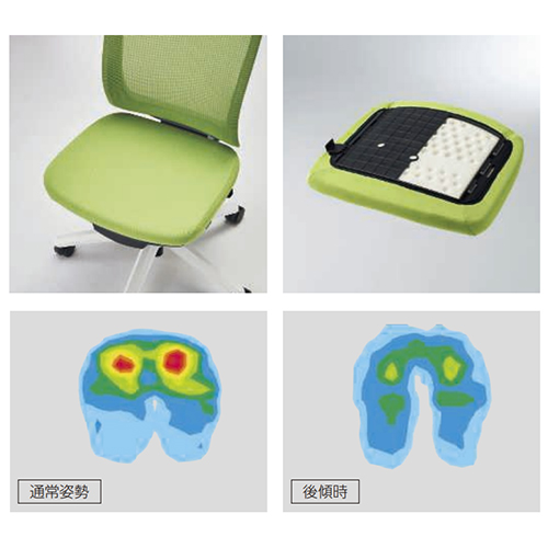 座面クッション構造(耐圧分散・姿勢安定)\n※本商品のカラーはブラックです。\n※本商品は肘あて付です。