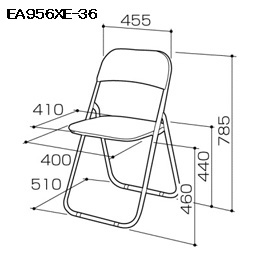 EA956XE-36｜455x495x785mm 折畳み椅子(OD色)のページ -