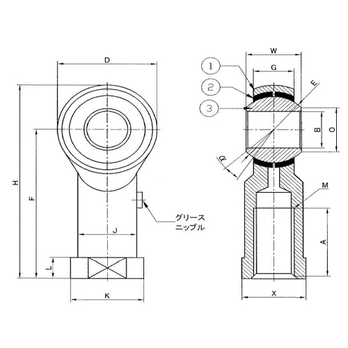 B：φ6mm　W：9mm　E：φ12.700mm\nO：8.96mm　G：6.7mm　D：φ18mm　F：30mm\nA：14.5mm　M：M6×1.0mm　K：13mm\nX：11mm　L：5mm　J：10mm　α：11度