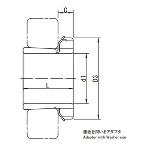 サイズ（mm）\nd1：110、L：88、D3：155、C：22