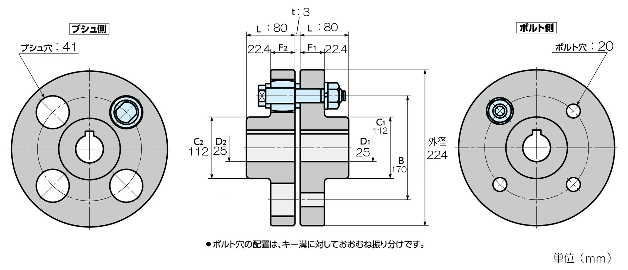 EA969GA-9｜φ224mm フランジ形たわみ軸継手のページ