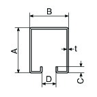 EA970A-123｜57x47mm/3.64m(３号) トラックレール(ｽﾁｰﾙ)のページ -