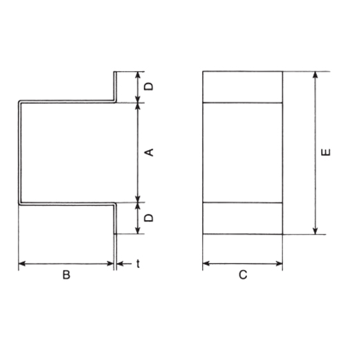 A：78㎜　　　B：59㎜　　　C：55㎜\nD：16㎜　　　E：110㎜　　　ｔ：1.2㎜