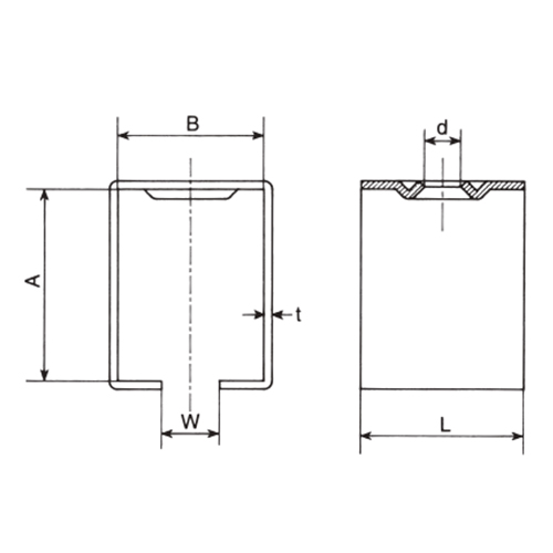 A:84㎜　　　B：58㎜　　　W：23㎜\nL：60㎜　　　ｄ：10㎜　　　ｔ：3.2㎜