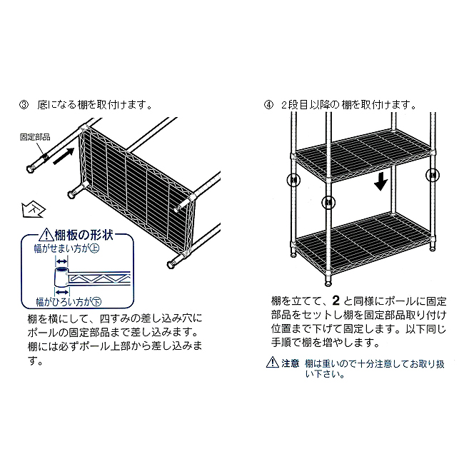 EA976AJ-18｜1500x460x40mm/φ25mm メタルラック棚板｜株式会社エスコ