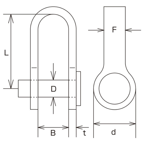 D：3㎜　　　L：17㎜　　　B：16㎜\nｄ：7㎜　　　ｔ：1.5㎜　　　Ｆ：3㎜