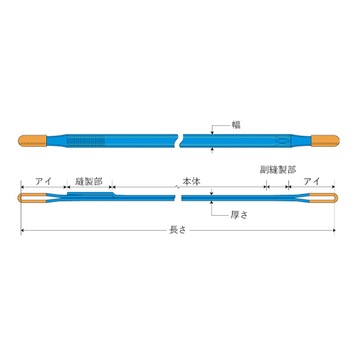 幅：25mm　　アイの長さ：250mm\n縫製部：200mm　　厚さ：8～9mm