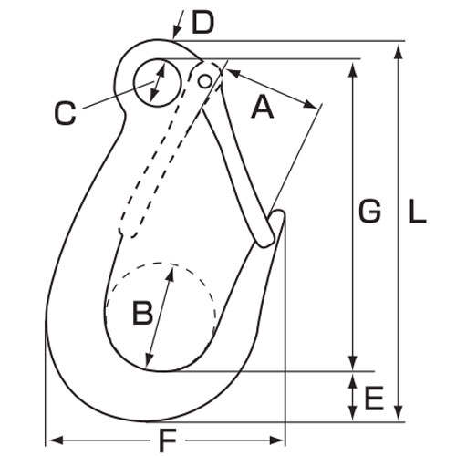 A：73　B：80　C：32　D：14\nE：33　F：164　G：216　L：263\n(単位mm)