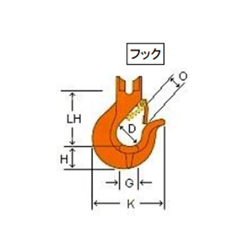 LH：75　D：36　O：23.5\nG：16　H：13　K：72.5\n(単位mm)