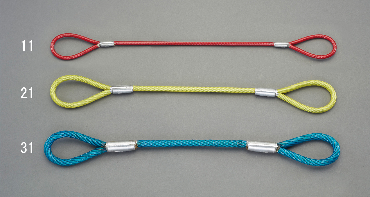 TRUSCO 4本吊玉掛ワイヤーロープスリング(カラー被覆付)アルミロックタイプ 青透明1M TWSP4P12S1 JP店 kirimaja
