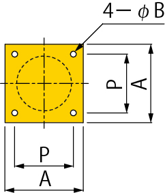 A：150mm　P：100mm　B：12mm\nプレート厚さ：6mm