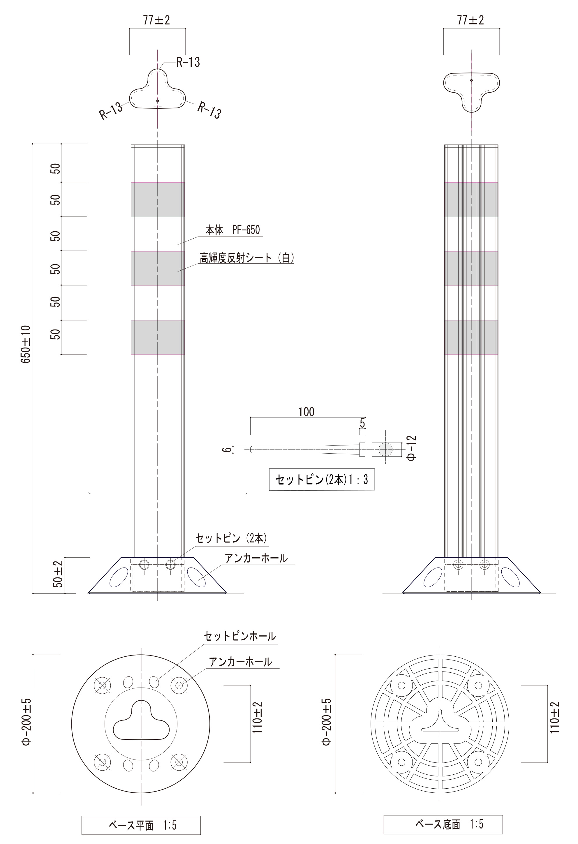 EA983FT-96｜φ77x650mm ガードポールのページ -