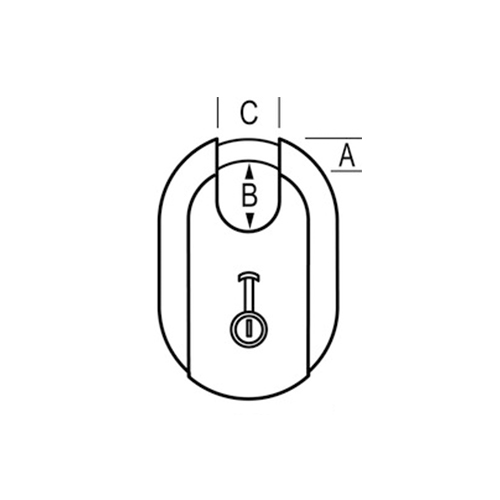 A（ツル径）：8㎜　\nB（クリアランス縦）：24㎜　\nC（クリアランス横）：19㎜