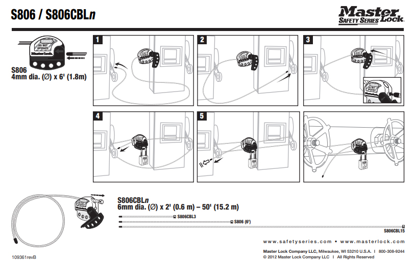 1：ケーブルを通す\n2：対象物を繋ぐ\n3：本体にケーブルを差し込む\n4：ケーブルを締め上げる\n5：南京錠でロックする