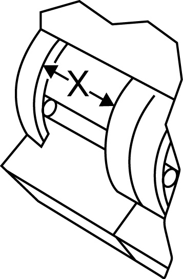 標準幅のトグルの穴に適応(X：11mm以下)