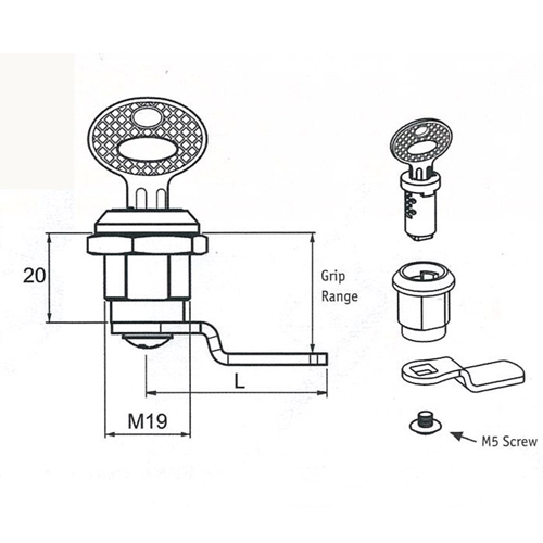 L：27mm　　　　GRIP RANGE：40mm