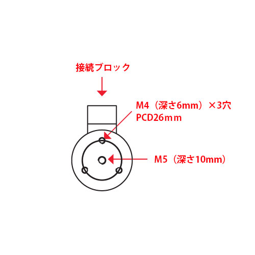 Ｄ：40mm　　Ｌ：27mm　　\nａ：16mm　　ｂ：13mm　　ｃ：19mm\nｄ１：Ｍ５　　ｄ２：Ｍ４\n