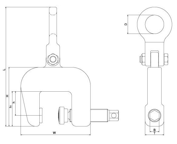 T：30mm　H：90mm　h：32mm　h1：52mm\nL：182mm　W：110mm　D：30mm　B：17mm