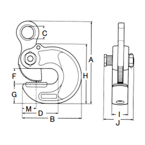 A：156mm　B：124mm　C：24mm　D：68mm　F：24mm\nG：37mm　H：114mm　I：30mm　J：60mm　M：26mm