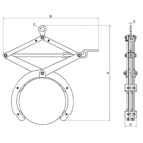 A：409mm　B：469mm　C：40mm　D：100mm　E：9mm