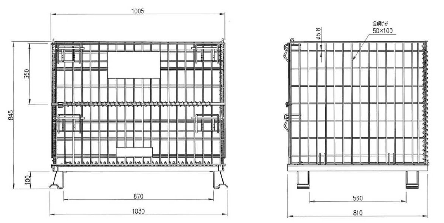 業界No.1 エスコ ESCO 810x 515x540mm 500kg メッシュパレット EA985R-9 I170206