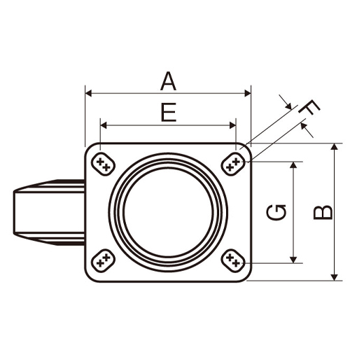 A：135mm　　B：110mm\nE：105mm　　G：75mm　　F：11mm
