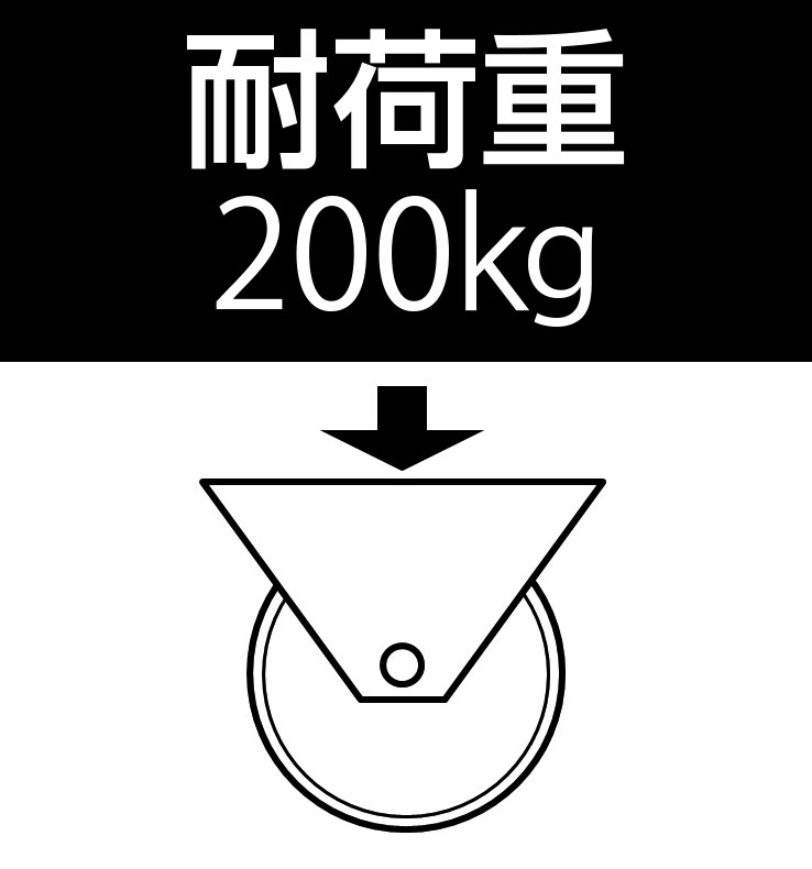 エスコ 200mm キャスター 固定金具・帯電防止 EA986HE-4 エスコ ESCO