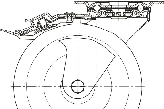 EA986HM-1｜75mm キャスター(自在金具・前輪ﾌﾞﾚｰｷ付)のページ -