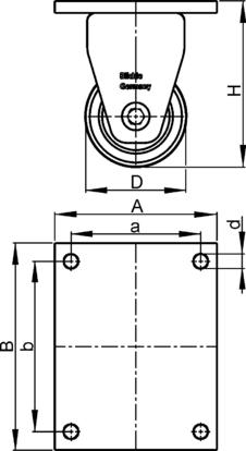 A：110mm　B：140mm　D：125mm　H：170mm\na：75～80mm　b：105mm　d：11mm