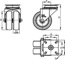 A：110mm　B：140mm　D：125mm　\nH：170mm　T2：40mm　F：50mm\na：75～80mm　b：105mm　d：11mm