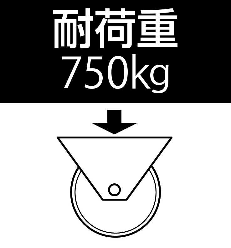 200mm キャスター(固定金具)　EA986KP-200　　※事業者向け商品です。 - 2