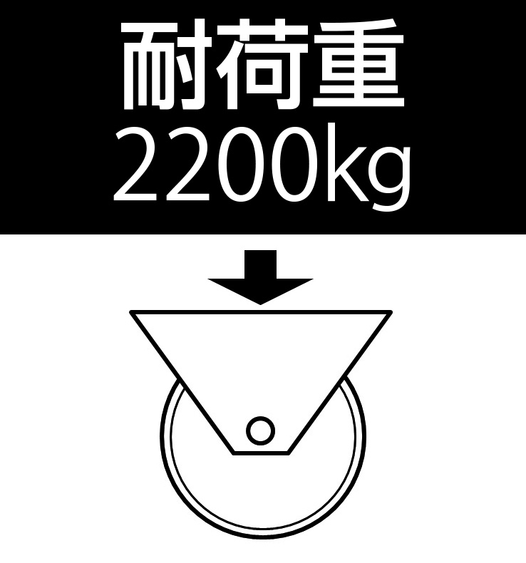 200mm キャスター(自在金具・スプリング付) EA986KM-200 - 3