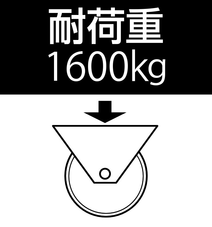 200mm キャスター 自在金具 EA986KR-200 エスコ ESCO-