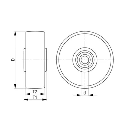 D：100mm 　d：15mm\nT1：40mm 　T2：40mm