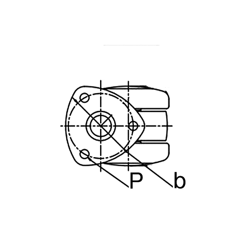 穴径(P)：φ5.5mm、取付寸法(b)40mm