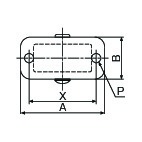 A：36mm　B：18mm\nX：29mm　P：φ4.2mm