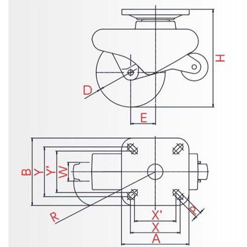 D:φ125mm　／　W：34mm　／　H：177mm\nA×B：108×108mm　／　X×Y：82×82mm(75×75㎜)　\nP：11mm　／　E：45mm　／　R：115mm