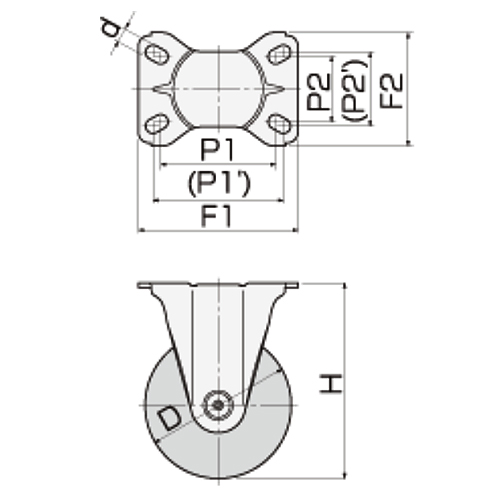 d：8.8mm　H：85mm　D：65mm\nP1×P2(P1'×P2')：55×28mm\nF1×F2：70×47mm