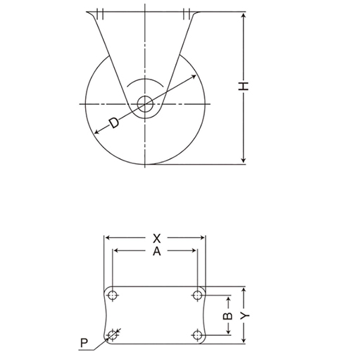 D：257㎜　　　H：308㎜\nA×B：140×80㎜　　X：Y：200×140㎜\nP：14.0㎜