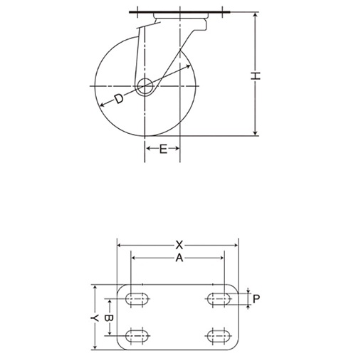 D：65㎜　　　H：80㎜\nA×B：56×28㎜　　X×Y：70×42㎜\nP：6.3㎜　　　E：25㎜