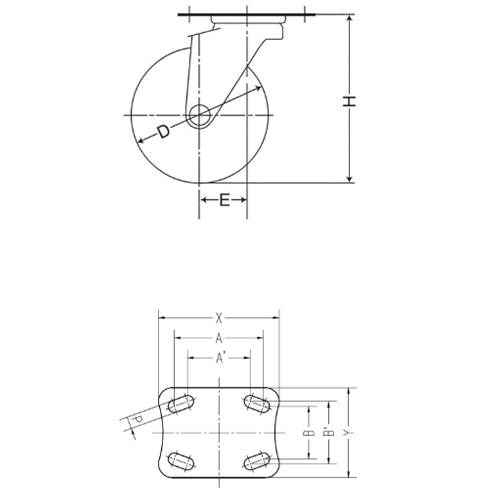 D：75㎜　　　H：93㎜\nA×B：55×42㎜　　A’×B'：54×44㎜\nX×Y：70×58㎜　　P：8.8㎜　　E：25㎜